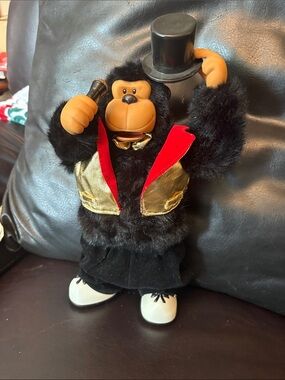 Magogo Dancing & Singing Gorilla Performer with Gold Vest and Red Accents 1990’s